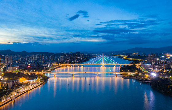 惠州市合生大桥与惠州大桥夜景