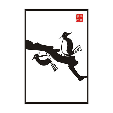 中国风啄木鸟图