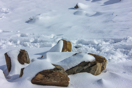 雪地石头