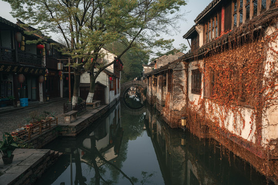 周庄古镇清晨风景