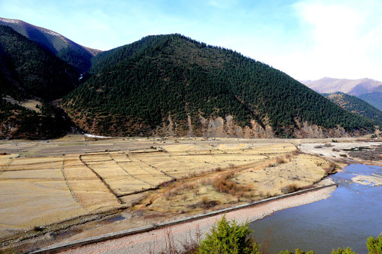 西藏类乌齐镇紫曲河湿地