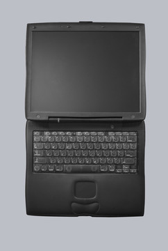 一个向量笔记本电脑与一个空白屏幕为您的按摩准备