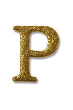 金色字母p的剪切路径