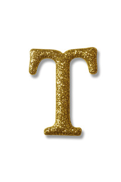 金色字母t的剪切路径