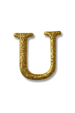 金色字母u的剪切路径