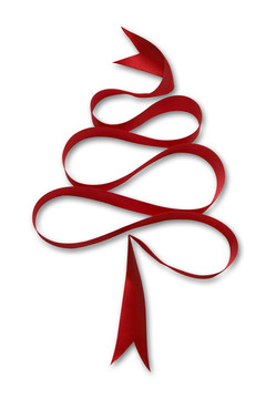 圣诞树形状的缎带。