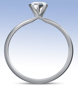 钻石戒指的三维渲染