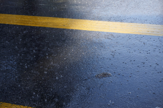 乡村公路上的雨