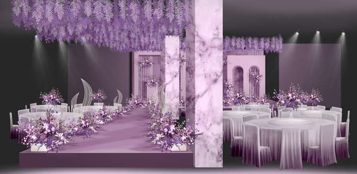 紫色大理石纹婚礼