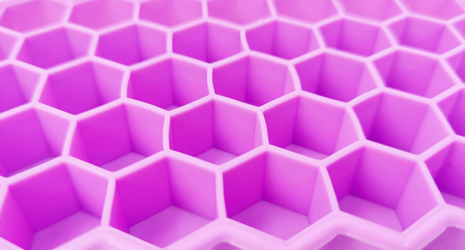 紫色3D蜂窝格子模型特写背景