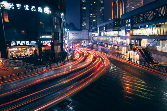 重庆观音桥北城天街夜景