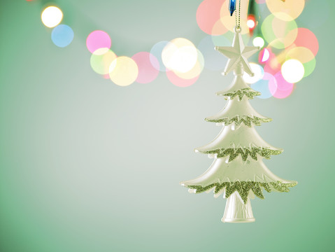 波基背景上的圣诞装饰树形状