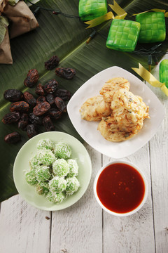 俯瞰马来西亚传统美食等待布卡普萨