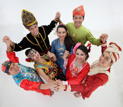 马来西亚传统服装手势俯视图