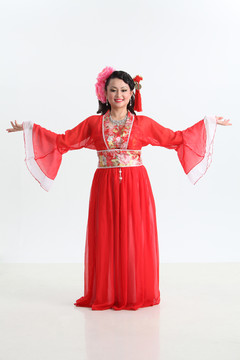 中国传统服装女子正面图