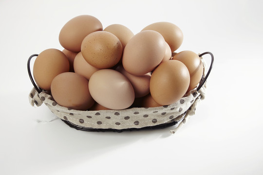 装满鸡蛋的铁丝篮子
