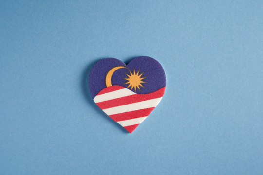 蓝底马来西亚国旗心形