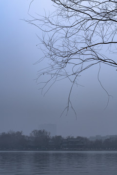 大明湖冬天景观