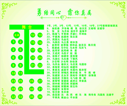 清新森系主题席位图背景