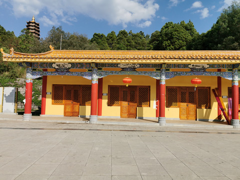 佛系禅院建筑立面彩绘
