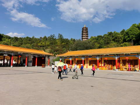 佛系禅院建筑立面彩绘