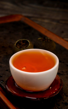 正山小种红茶茶汤