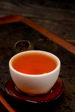 正山小种红茶茶汤