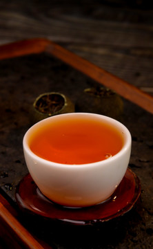 正山小种红茶茶汤