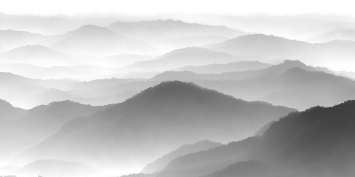 水墨山