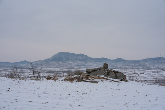 乡村田园雪景