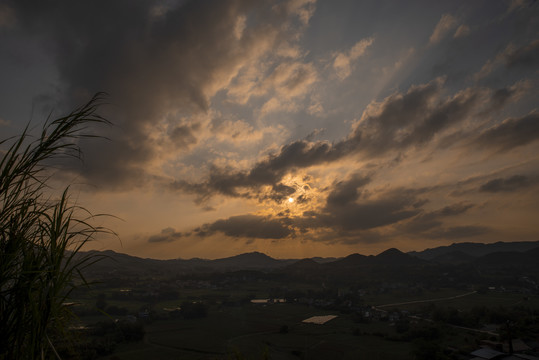 晚霞天空夕阳落日风景