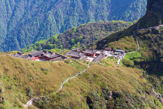 梵净山风景区承恩寺全景