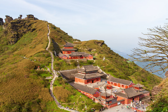 梵净山景区承恩寺全景