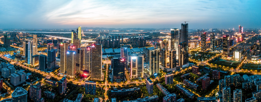 南京城市建筑风光夜景大画幅