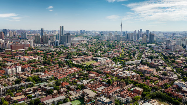 航拍天津城市建筑景观全景大画幅