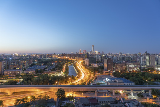 北京商务区夜景