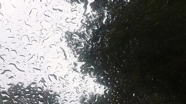 玻璃上的雨水