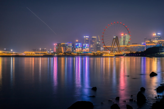 深圳宝安欢乐港湾摩天轮夜景