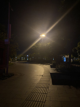 夜景路灯灯光