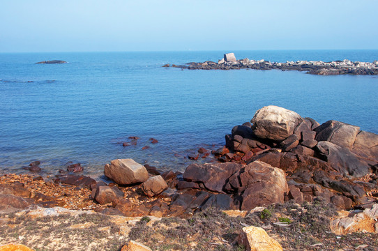 风车岛海岸岩石风光