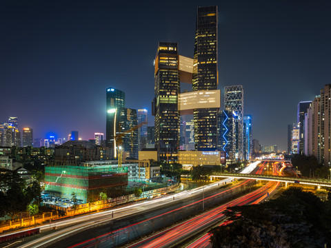 深圳腾讯总部大厦夜景