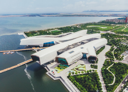 天津地标建筑国家海洋博物馆航拍