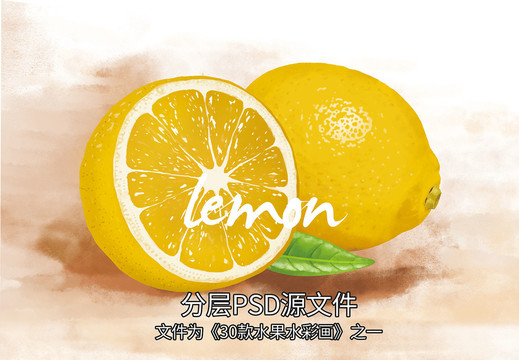 柠檬水彩画
