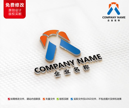 文化教育标志M字母LOGO