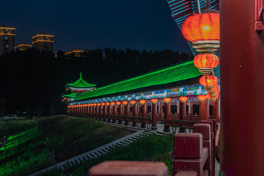 滨河国际新城蝶湖夜景