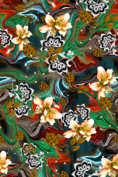 油画花卉花型设计