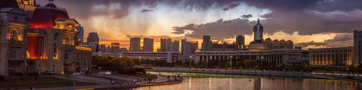 天津海河全景图