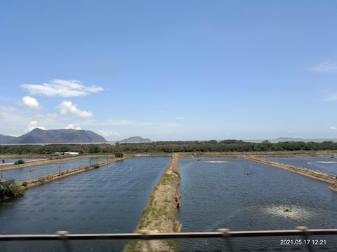 潮汕高铁路沿途大海风景光