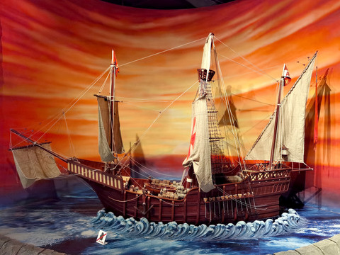 古代远洋木帆船模型