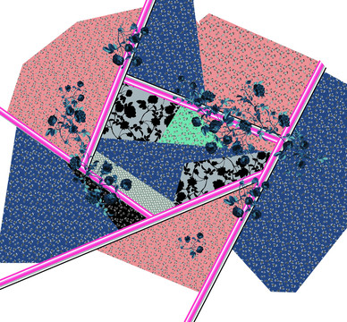 几何拼接小碎花